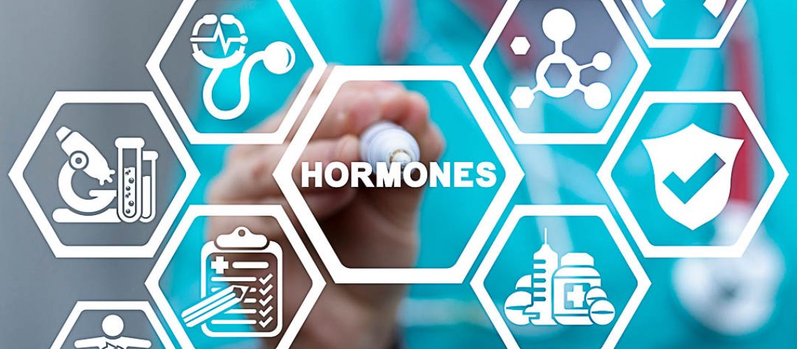 Medical concept of hormones. Hormonal therapy. Human health - ho